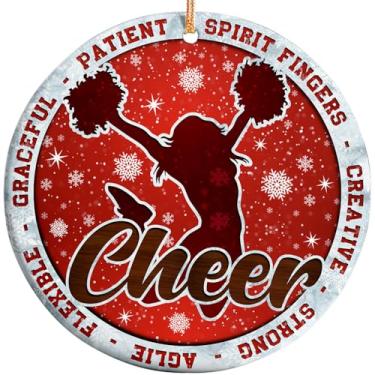 Imagem de Decorlion Enfeite de Natal – Enfeite de cerâmica de líder de torcida, decoração de árvore de cerâmica para líderes de torcida, equipes de dança, membros de esquadrão e fãs de esportes