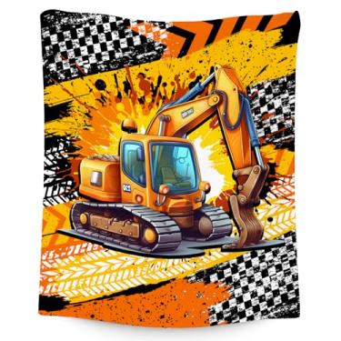 Imagem de AIOMXZZ Cobertor infantil, cobertores de escavadeira para meninos, presentes de construção para crianças, 101,6 cm x 127 cm de flanela para escavadeira pequena