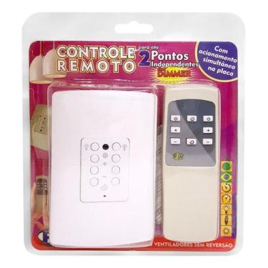 Imagem de Interruptor Duplo com Controle Remoto 5 Niveis de Dimmer Ventilador de