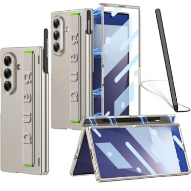 Imagem de NINKI Capa S Pen para Samsung Galaxy Z Fold 7 com alça e protetor de tela, à prova de choque, ímã de corpo inteiro, proteção de dobradiça para Galaxy Fold 7, capa com compartimento para caneta, alça