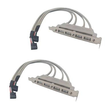 Imagem de bociloy 2 peças, 4 portas, USB 2.0, fêmea para placa-mãe, extensor de cabo de cabeçalho de 9 pinos, adaptador de suporte de painel traseiro de 30 cm para expansão de capa de computador de desktop
