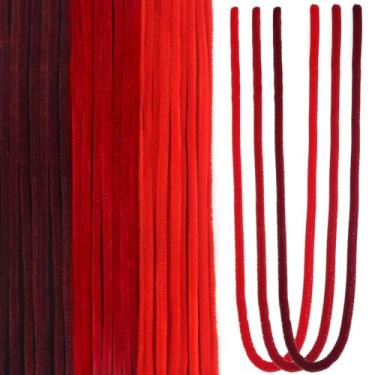Imagem de TOAOB 300 peças de limpadores de cachimbo de comprimento longo, 3 cores, vermelho, 61 cm de comprimento, caules de chenille difusos, artesanato, limpadores de cachimbos, flores, animais, para