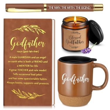 Imagem de Hushee 4 peças de presentes de pedido de padrinho, Will You Be My Godfather Gifts from Godchild, God Father Cup, presente de anúncio de gravidez para Deus Pai, padrinhos