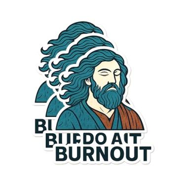 Imagem de Adesivos Burnout para adultos – Decalques de humor de vinil à prova d'água para garrafas de água, laptops, diários, copos, armários e mais estética de autocuidado (3 peças, 7,6 cm)