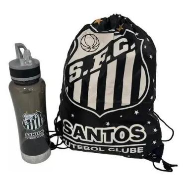 Imagem de Garrafa com Mochila saco do Santos produto licenciado Academia ,Futebo