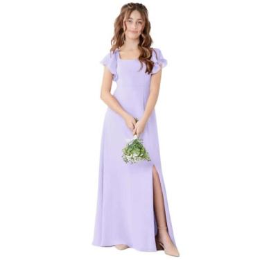 Imagem de Vestido de dama de honra Jirocum JR001 para meninas lilás tamanho US13