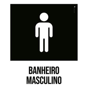 Imagem de Kit 5 Placas Banheiro Masculino Desenho