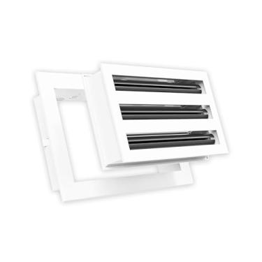 Imagem de Grade AC de design moderno 10x6 - alumínio branco - saída de ar - difusor de slot linear - grade de registro para aquecimento e resfriamento - compatível com registros de teto, parede ou piso