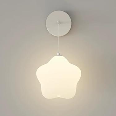 Imagem de Luminária de parede LED para quarto infantil, luminária de parede com desenho animado de estrela, branca, moderna, com fio, ajustável, 3000K/4000K/6000K, 12W, branca, criativa, decoração de