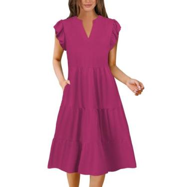 Imagem de Vestido MixShe Summer 2025 para mulheres casual, primavera, rosa quent