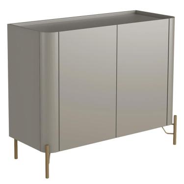 Imagem de Buffet Para Sala De Jantar 2 Portas 1 Gaveta Pés Industrial Dourado Naim I03 Grigio - Lyam