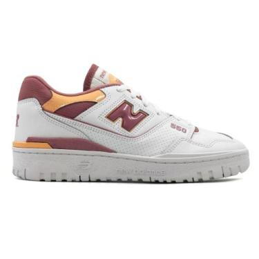 Imagem de Tênis New Balance 550 Feminino, Branco, Rosa, 37