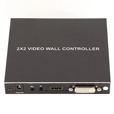 Imagem de Controlador de Parede de Vídeo 2x2, Controlador de Parede de Vídeo de 4 Canais, HDMI DVI TV Processador de Vídeo Exibição Emenda Com Controle RS232, 2x2, 1x2, 1x3, 1x4, 2x1, 3x1, (Plugue dos EUA)