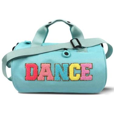 Imagem de Bolsa de dança para meninas, lindas bolsas de balé, bolsa de viagem de fim de semana, bolsa esportiva de ginástica para mulheres e homens, bolsa infantil para dançarinos, Ciano, S, Bolsa de balé de