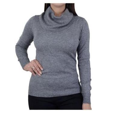 Imagem de Blusa Feminina Facinelli By Mooncity Tricot Cinza - 651078-Feminino