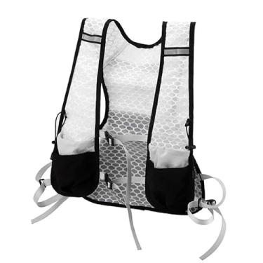 Imagem de menolana Colete de hidratação, bolsa esportiva refletiva para homens e mulheres, mochila de corrida respirável, mochila de hidratação para caminhadas, corrida, White S 40x30x1cm