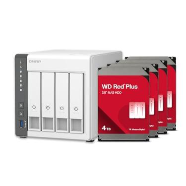 Imagem de QNAP TS-433-4G NAS de 4 compartimentos com capacidade de armazenamento de 12 TB, pacote HDD RAID 5 Red Plus pré-configurado, portas de 2,5 GbE