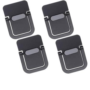 Imagem de Suporte portátil de armazenamento 4PCS com suporte de laptop autoadesivo Invisível Mini Pés de computador para mesa Suporte de armazenamento de computador com silicone antiderrapante (black)