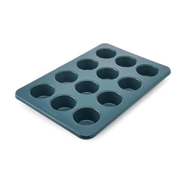 Imagem de KitchenAid Forma antiaderente para muffin de aço aluminizado engenharia suíça, pode ser lavada na lava-louças, agave, 12 xícaras