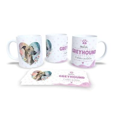 Imagem de Caneca de Cerâmica Beagle Apaixonado, Branca, 325ml, Decorada com Flores e Patas, Tema Amor Canino (13191)