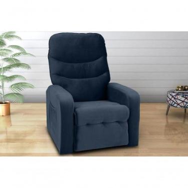 Imagem de Poltrona Reclinável Punto 1 Lugar Veludo Azul Matrix