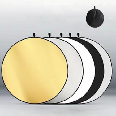 Imagem de Refletores de iluminação 5 em 1 para fotografia, refletor de luz dobrável redondo portátil, preto/branco/translúcido/prata/dourado para estúdio, luz de preenchimento de natureza morta (30 cm)