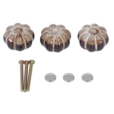 Imagem de Abóbora, puxador de cerâmica clássica, maçanetas de porta de abóbora para armário de cozinha gaveta armário (prata)