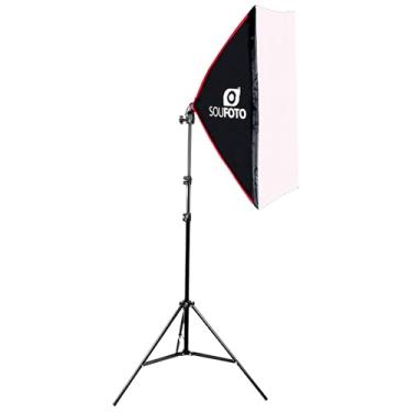 Imagem de SOU FOTO Kit de Iluminação Softbox 50x70cm com Soquete E-27 Embutido para Estúdio de Video ou Fotografia Profissional | 1x Softbox 50x70cm e 1x Tripé de 2 metros | Modelo Uno