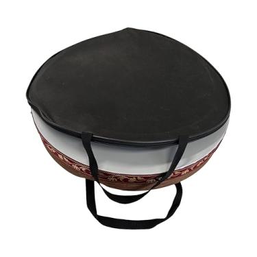 Imagem de Tambor Bendir Turco – Tambor de moldura turco tradicional feito à mão, moldura de madeira com cabeça de pele de fibra, instrumento de percussão ajustável (tamanhos de 43 cm e 45 cm) (43 cm)
