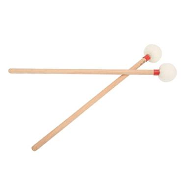 Imagem de XUXHOU Kit de Malho de Tambor Antiderrapante, Conjunto de 2 Peças, Bordo Utilitário Largo para Timbales, Cabeça de Feltro para Tocar Bateria (Vermelho)