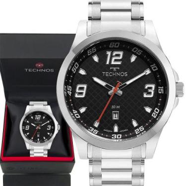 Imagem de Relógio Masculino Technos Prata Prova D'água Garantia 1 Ano