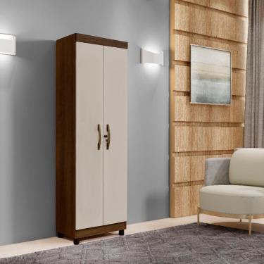 Imagem de Armario Multiuso New Roma Com 2 Portas E Chaves Imbuia/off White