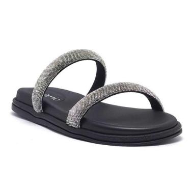 Imagem de Tamanco Beira Rio Elegance Preto Cristal Conforto, Preto, Cristal, 38