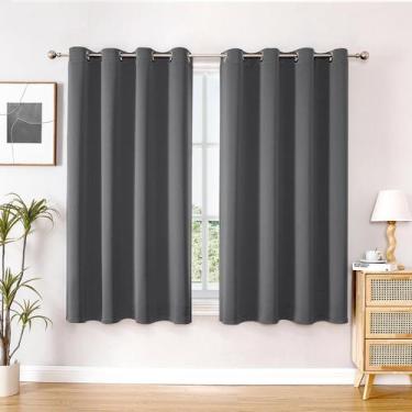 Imagem de Cortinas Blackout ChrisDowa 160x160cm cinza para 2 painéis de quarto