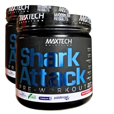 Imagem de Kit 2 Pré-Treino Shark Attack Com Creatina 400g Suplemento-Unissex