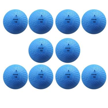 Imagem de Kit 10 Bola Iniciação Kagiva N°10 De Borracha Azul
