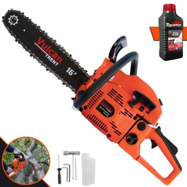 Imagem de Motosserra Vsl450 2t 45cc 2,30hp Sabre Pta Rolante 16 Cor. 3-8 X 1,5mm Vulcan Trent + Óleo Toyama Fg50 500ml 2t
