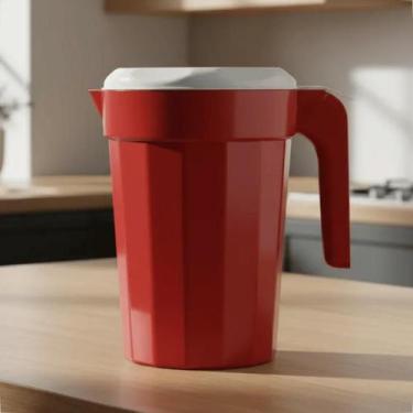 Imagem de Kit 10 Jarras Plásticas 2L Com Tampa Branca Para Água e Suco - GP Plás