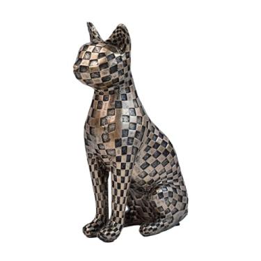Imagem de Generic Estátua de Gato, Escultura Animal, Presente Decorativo, Coleção de Artesanato Moderno, Estatueta de Resina, Decoração de Mesa para Prateleira,