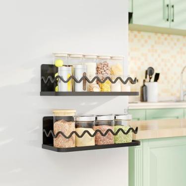 Imagem de Yanone Suporte magnético para temperos para geladeira – Material: metal, não plástico, conjunto XXL, organizador de ímã de geladeira para lanches de cozinha, bebidas, bebidas e suplementos