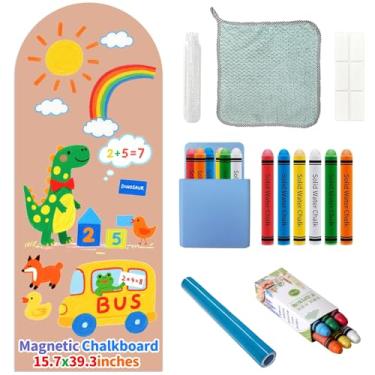 Imagem de Adesivo magnético de parede com arco magnético para crianças, quadro-negro, autoadesivo, papel de parede magnético, adesivo de parede de papel de contato para sala de jogos, sala de aula, berçário