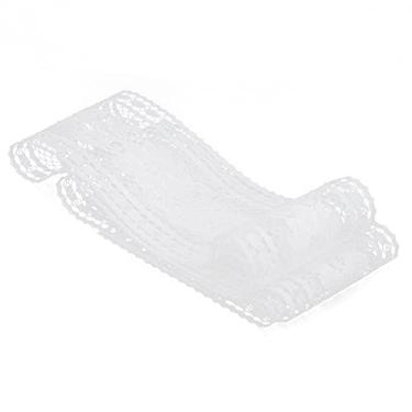 Imagem de Fita de renda de nylon branco ondulado padrão guarnição suprimentos de decoração de presente 5 cm de largura 10 jardas de comprimento material de artesanato elástico macio para