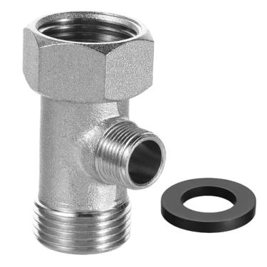 Imagem de Divisor de bidê, acessórios de encanamento para bidê, adaptador T com arruela, conector de mangueira de vaso sanitário 3 vias 7/20.3 cm x 7/20.3 cm x 3/20.3 cm divisor de encanamento 3 vias acessório