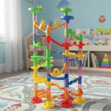 Imagem de Brinquedo Educativo Pista de Montar Rola Bola Peças para Construir