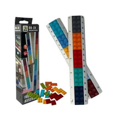 Imagem de Kit de Réguas com Blocos Coloridos para Encaixe,Brinquedo de Bloco de Construção 12 Unidades, Sortido