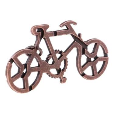 Imagem de Quebra Cabeça Algema e Argola de Metal Inteligente, Jogo Desafio de Lógica Antiestresse para Adultos e Crianças (Bicicleta)