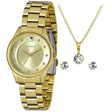 Imagem de Relógio Lince Feminino Ref: Lrgj138l Kz51c1kx Dourado + Semijóia