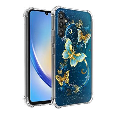 Imagem de Starhemei Capa para Galaxy A55 5G, capa para Samsung A55 5G, capa de telefone de TPU macio com absorção de choque flexível com proteção de gasbag para Samsung Galaxy A55 5G (borboleta)