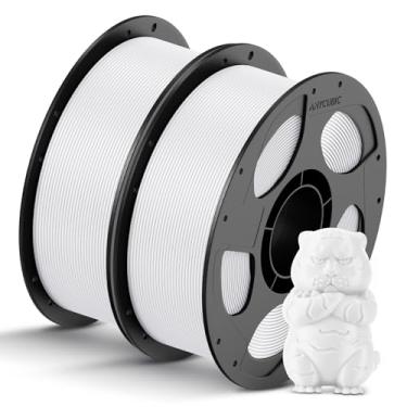 Imagem de ANYCUBIC Pacote de filamento PLA de 1,75 mm para impressora 3D, filamento para impressora FDM, carretel de 1 kg (2,2 lbs), precisão dimensional de +/- 0,02 mm (2 kg, branco)