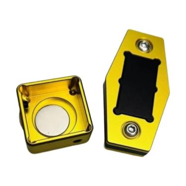 Imagem de UGPLM Porta-giz para bilhar, caixa de giz prática e conveniente, recipiente profissional para acessórios de sinuca, com clipe fixo, para adultos, Dourado